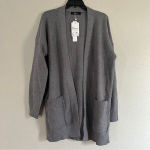 NWT Grey Duster Cardigan Comfy Casual XL Neutral Basic Classic Soft